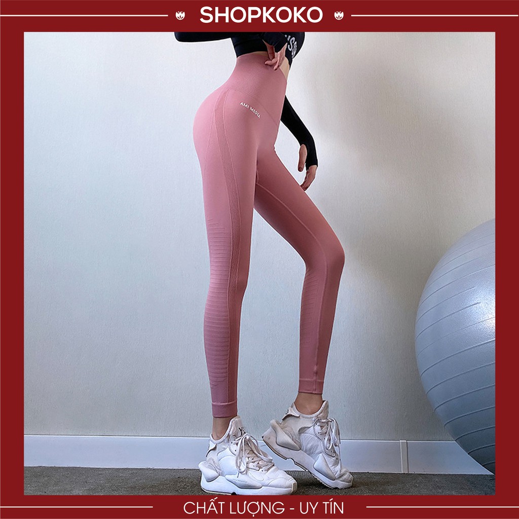 Quần Tập Dài Gym Nữ Cạp Lưng Cao Q.K015, Quần Legging Cap Co Giãn 4 Chiều, Thoáng Mát