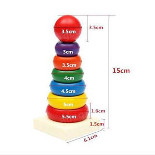Tháp xếp chồng bằng gỗ cho bé