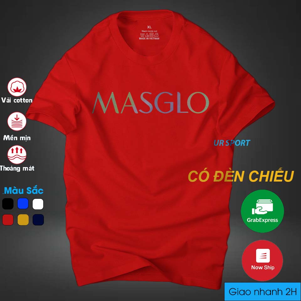 Áo thun nam cổ tròn Masglo phản quang 7 màu cá tính, chất vải cotton 4 chiều cao cấp thoáng mát