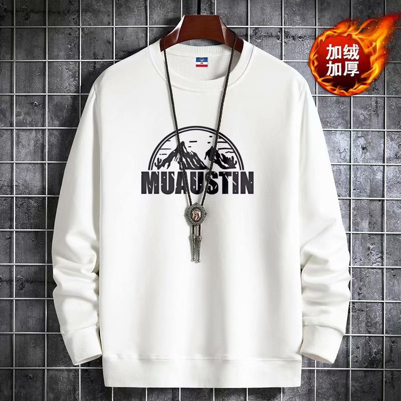 Áo Khoác Sweater Cổ Tròn Dáng Rộng Phối Nhung Cá Tính Cho Nam Size M-4xl