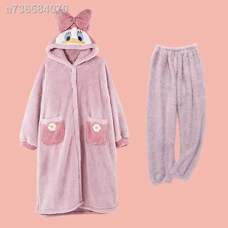 ▦Áo choàng ngủ dáng dài chất liệu dày dặn thời trang thu đông cho nữ | BigBuy360 - bigbuy360.vn