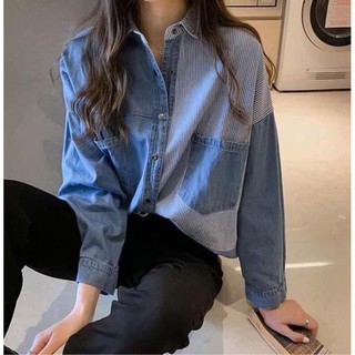[Hàng oder 10-15 ngày về] Áo JEAN sơ mi (có sẵn màu xanh nhạt sz S)