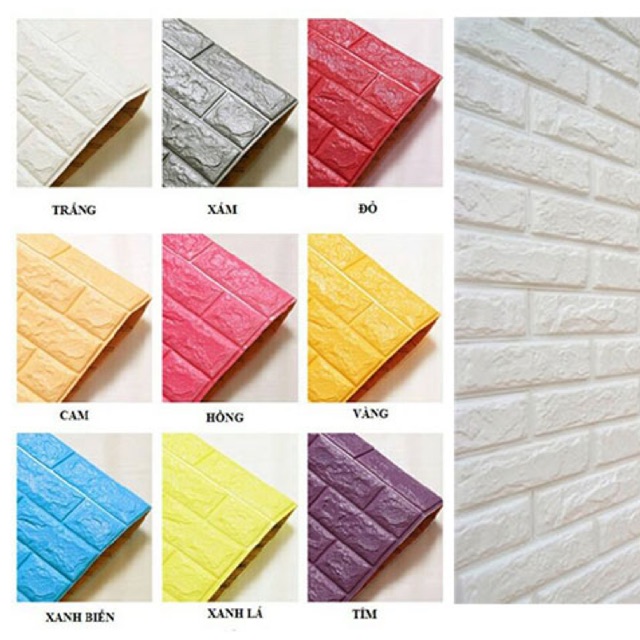 Combo 4 miếng xốp giả Gạch 3D