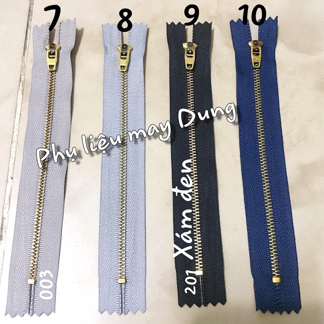 Dây kéo răng đồng dài 16cm