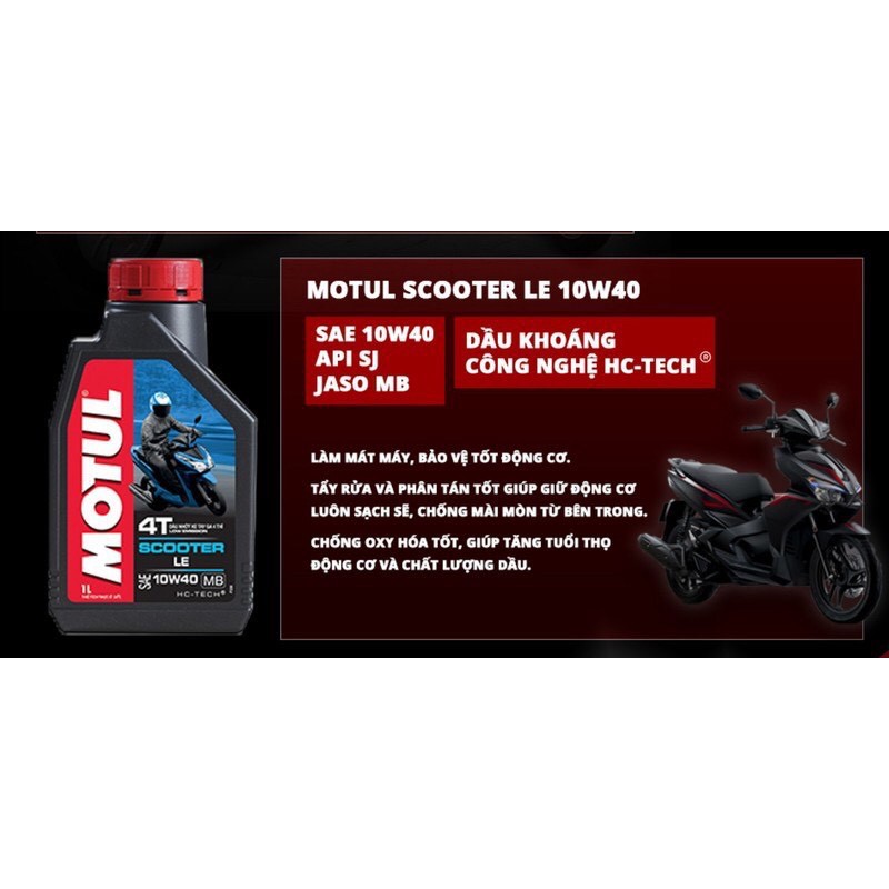 (Giá Cạnh Tranh) MOTUL SCOOTER LE 10W40 800ml -  Nhớt xe tay ga cao cấp