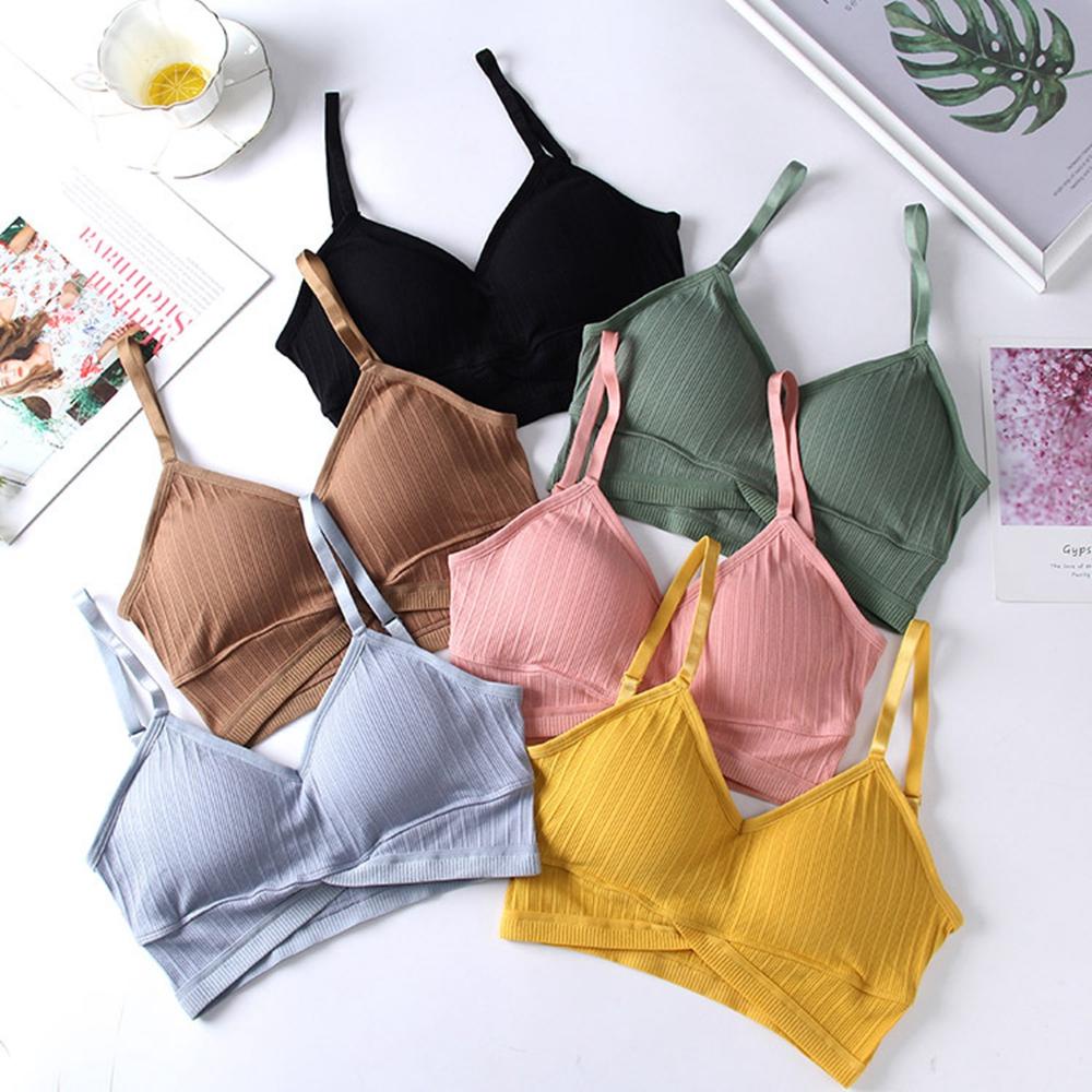 OCEANMAP Áo Tank Top Có Mút Đệm Ngực Màu Sắc Tinh Khiết Thời Trang Đường Phố Quyến Rũ