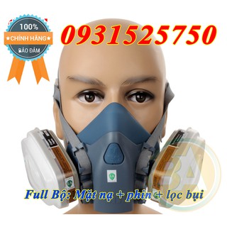 Mặt nạ 3M 7501 và 2 phin lọc 3M 6003 _Full bộ_Mỹ- chính hãng