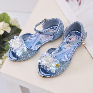 Giày Xăng Đan Đế Bằng Đính Đá Pha Lê Hình Công Chúa Băng Giá Thời Trang Mùa Hè Cho Bé Gái 25-36
