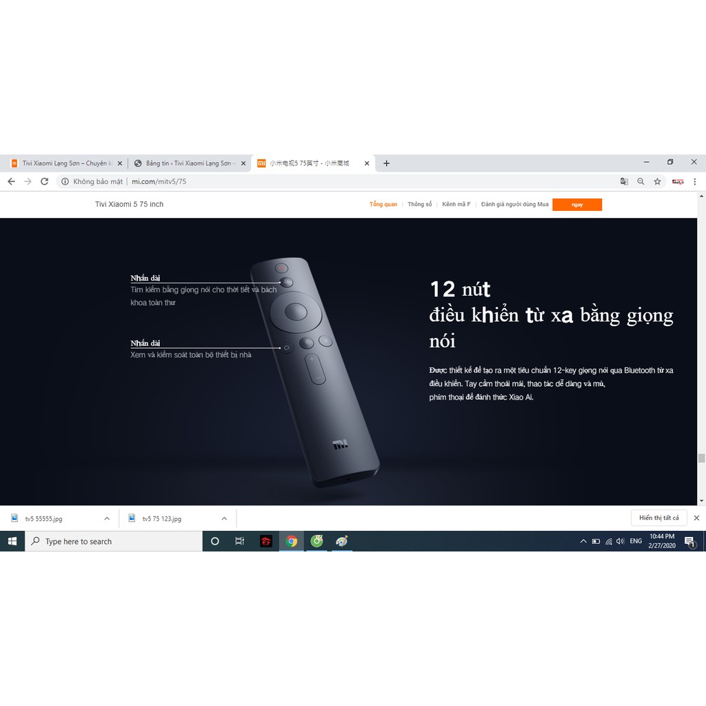 Điều khiển từ xa Ti vi Xiaomi có giọng nói - Hàng Chính Hãng