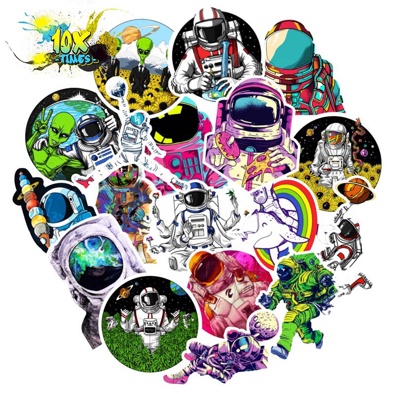 set 50 sticker phi hàng gia alien cá tính  dán máy tính, iện thoại,lap top, sticker dán mũ bảo hiểm, valy phong cách