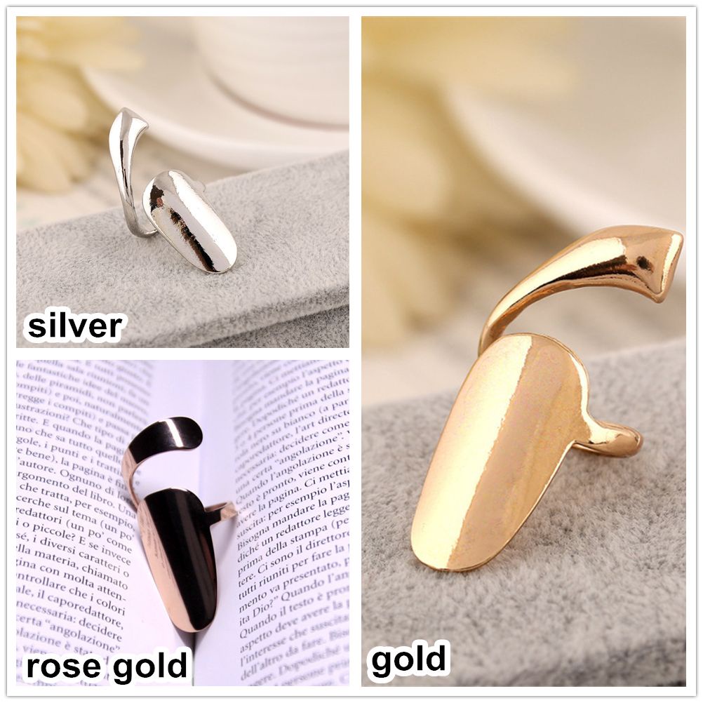 [Hàng mới về] Nhẫn đeo móng tay kim loại nhiều màu thời trang cho nữ