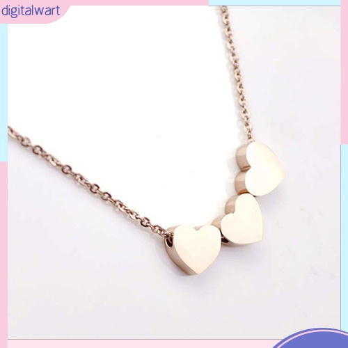 Dây chuyền hợp kim mặt 3 trái tim nhỏ xinh xắn dễ thương dành cho nữ