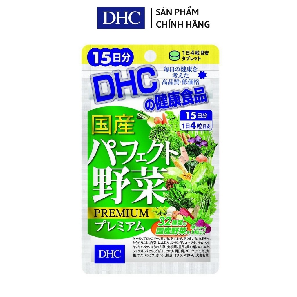 Viên uống rau củ quả DHC hỗ trợ bổ sung vitamin giúp giảm mụn, táo bón gói 60v