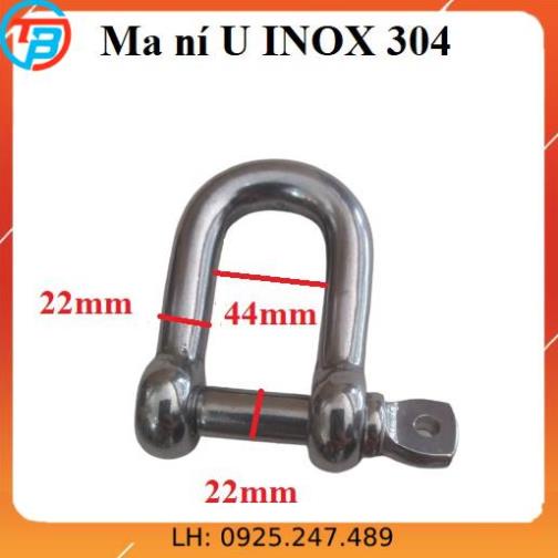 Ma ní U INOX 304 [ Phi 22mm ] CÁP THÉP Thái Bình VinàN