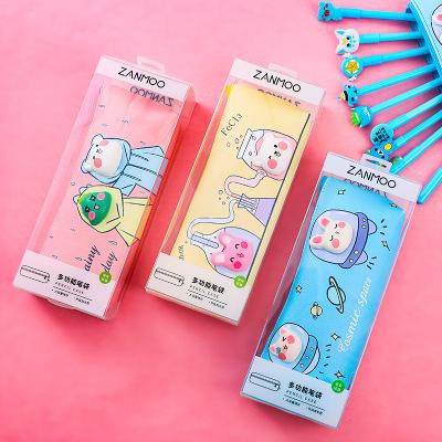 Hộp bút lông khủng long Hb245 hộp bút cute hộp bút dễ thương sticker hình nổi động vật squishy