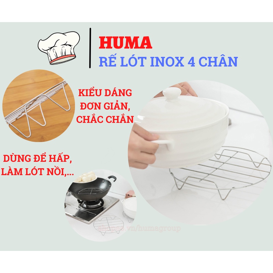 Vỉ Hấp Inox 304 – Rế/ Đế Hấp, Lót Nồi Chiên Không Dầu Đa Năng Cao Cấp 4 Chân