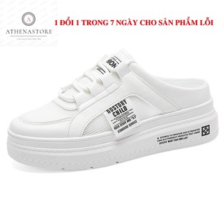 ( Hot Trend ) Giày Thể Thao Nữ Hở Gót FASHION CHILD Mẫu Mới Màu Trắng Trơn Kèm Lưới Thoáng Khí GKG01