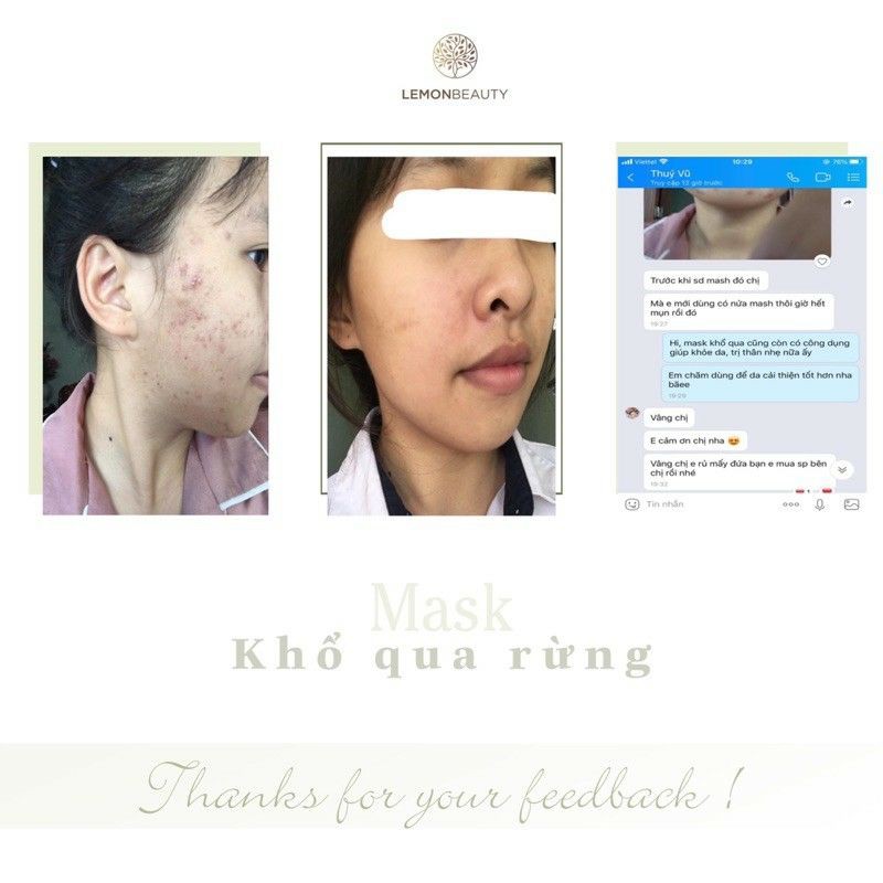 Mask khổ qua rừng & tảo biển lemon mask handmade thiên nhiên