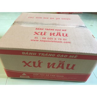 Thùng bánh tráng gạo mè nướng sẵn "Xứ Nẫu" 50 gói * 75gr