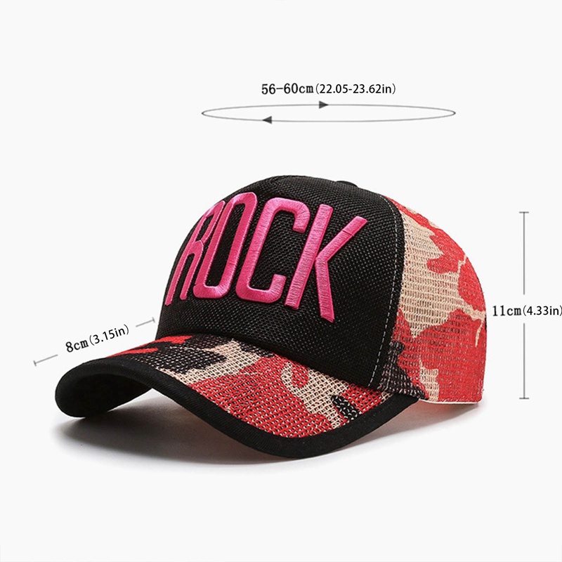 Nón Lưỡi Trai Họa Tiết Rằn Ri Phối Lưới Thêu Chữ Thời Trang Cá Tính Cho Nam/ Nữ