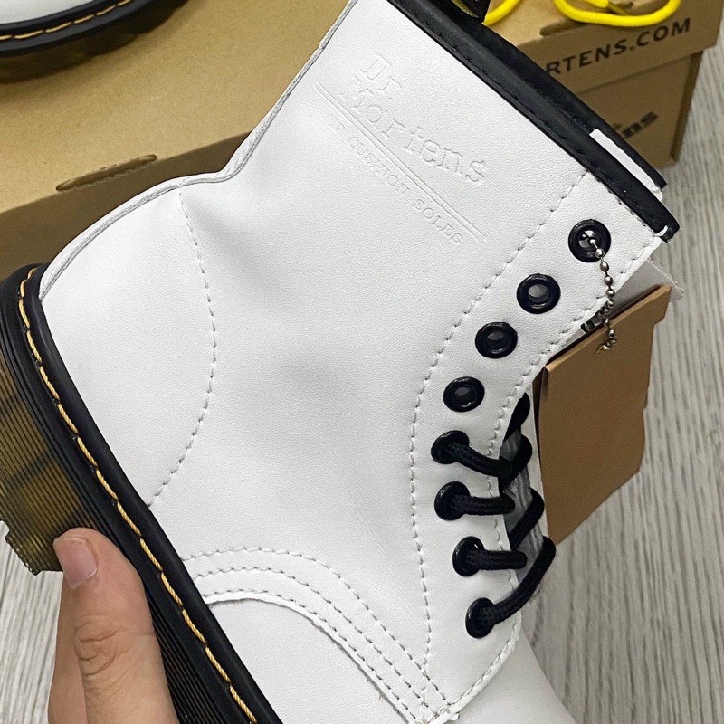 giày thể thao Dr martens trắng cao cổ bản cao cấp - fullbox túi đựng ảnh thật 100%