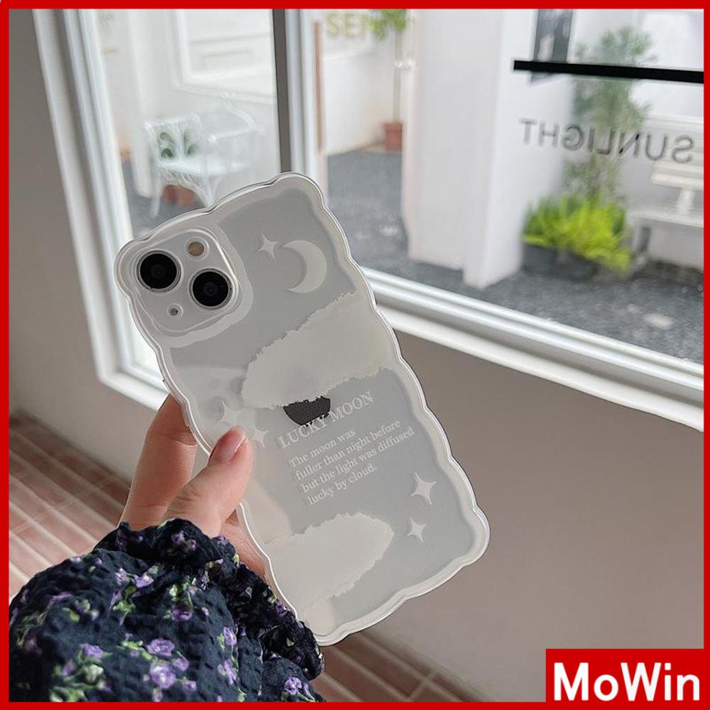 iPhone Case Silicone Soft Case Clear Case Wave Non-Slip Shockproof Camera Full Coverage Protection Moon Stars Clouds For iPhone 13 Pro Max iPhone 12 Pro Max iPhone 11 iPhone 7 Plus