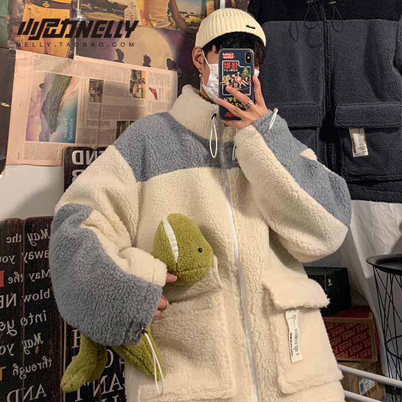 Áo khoác đệm lông cừu giữ ấm phong cách Hàn Quốc tùy chọn màu sắc