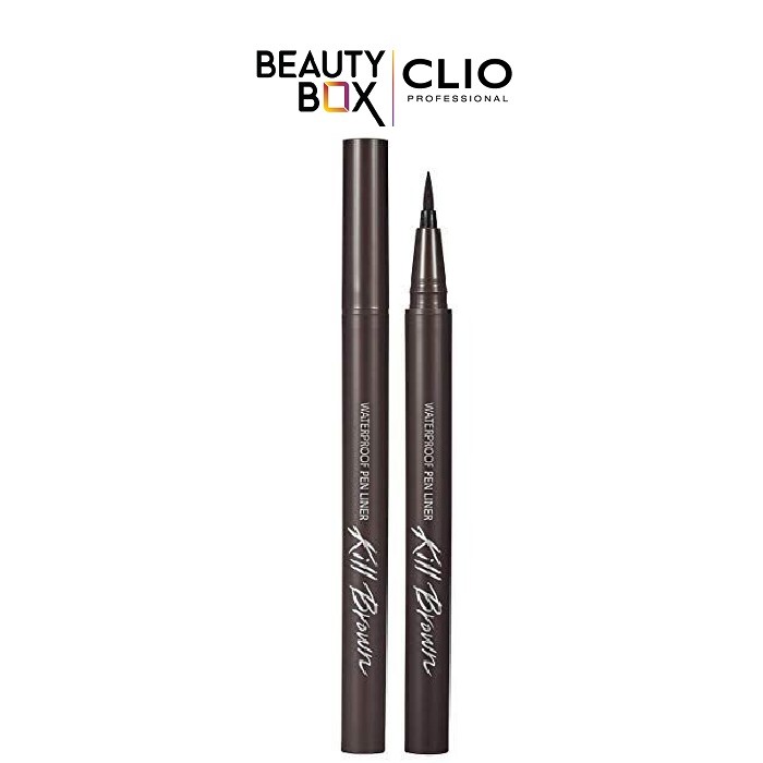 [Mã FMCGM50 - 8% đơn 250K] Viền Mắt Clio Waterproof Pen Liner Kill Brown Original 06 Gray Brown 0.55ml