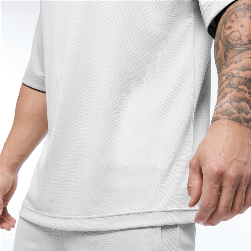 Áo Thun Tay Ngắn Dáng Rộng Phối Lưới Phong Cách Hip Hop Thời Trang Cho Nam