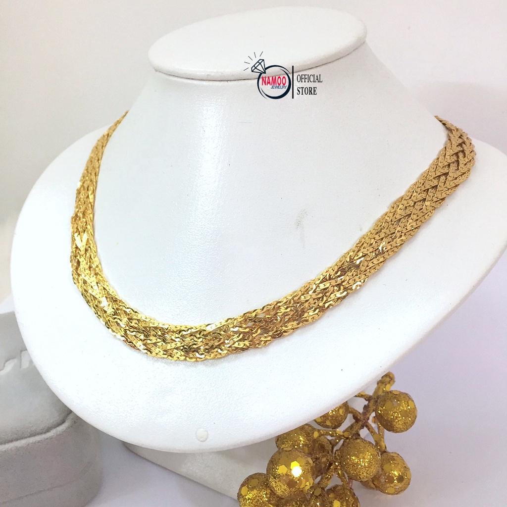 Dây Chuyền Trơn V029 Dây Bính Tết 5 Sợi Dài Dây 45cm có tăng đơ 5cm