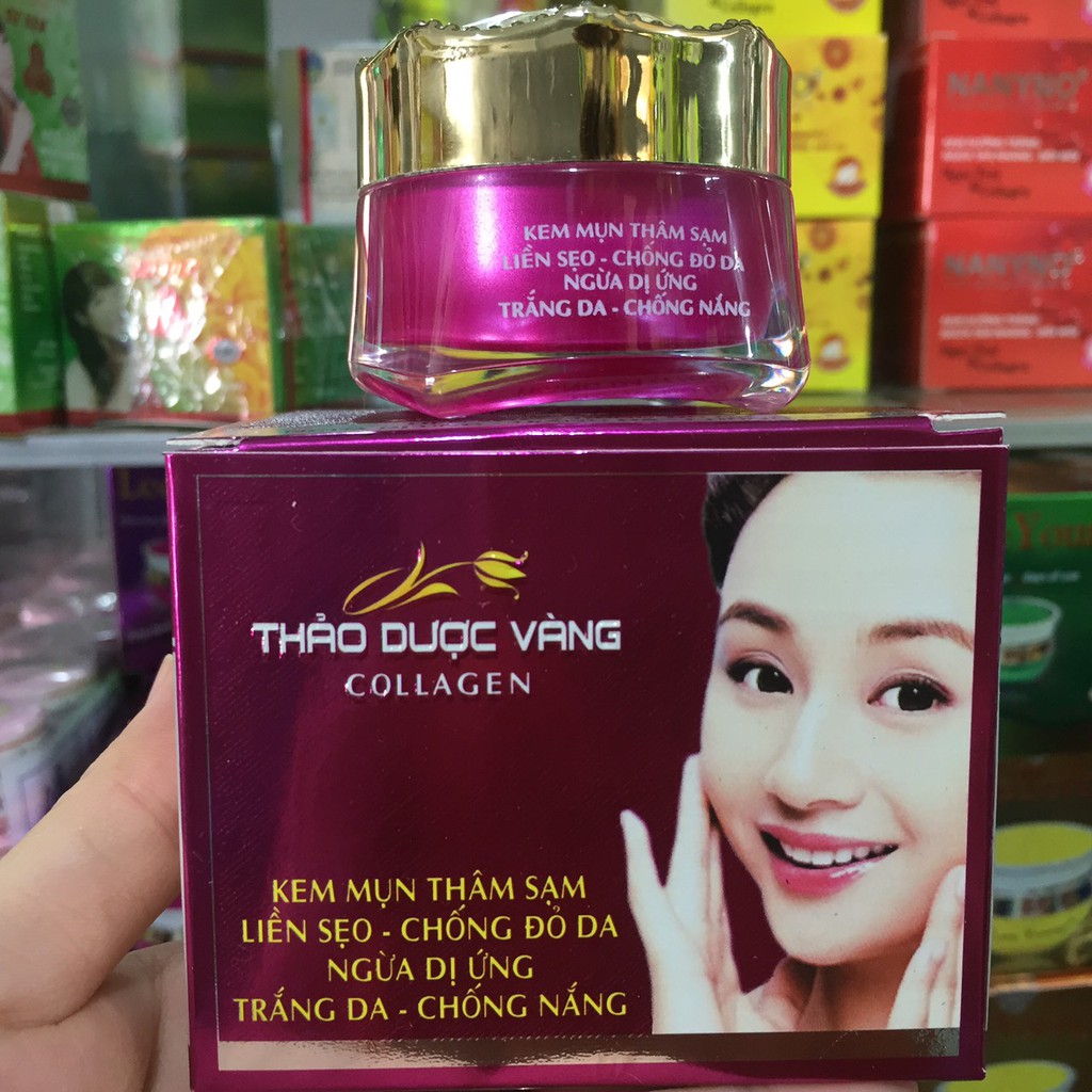 KEM THẢO DƯỢC VÀNG MỤN THÂM SẠM TRẮNG DA HŨ MÀU TÍM GIÁ lên 179