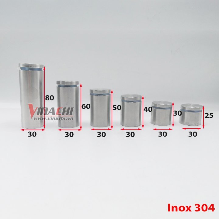ỐC CHÂN KÍNH INOX - 30 MM - 1 CÁI