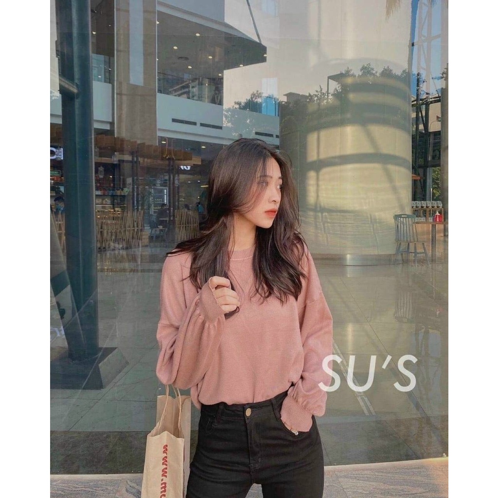 Áo len nữ from rộng, áo len tay bồng chất len dày dặn phom dễ mặc dễ mix đồ diện đi chơi đi du lịch đều xinh hàng loại 1 | BigBuy360 - bigbuy360.vn