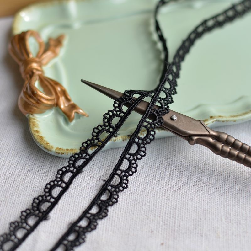 1m Dây Ren Hình Vương Miện Màu Trắng Đen Trang Trí Quần Áo Diy