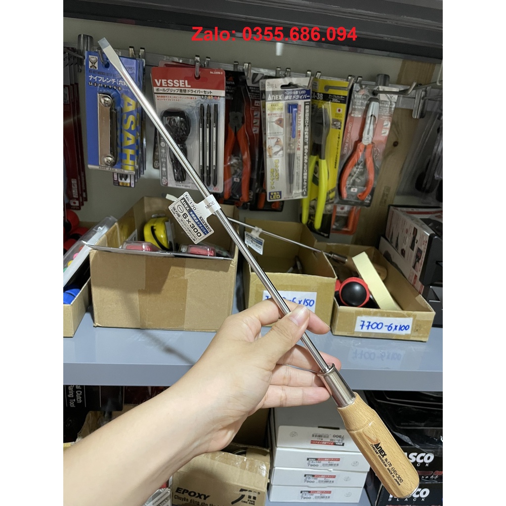 Tô vít đóng cán gỗ ANEX made in JAPAN cho thợ sửa máy may No.170- 6x200 / No.170- 6x300 Lazomi