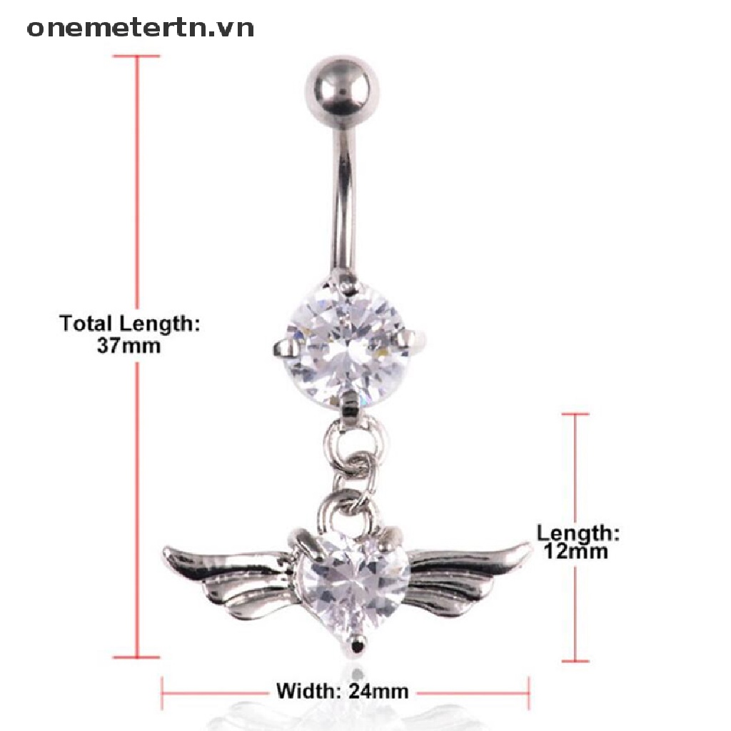 Khuyên RốN HìNh Tim ĐíNh Đá 14G