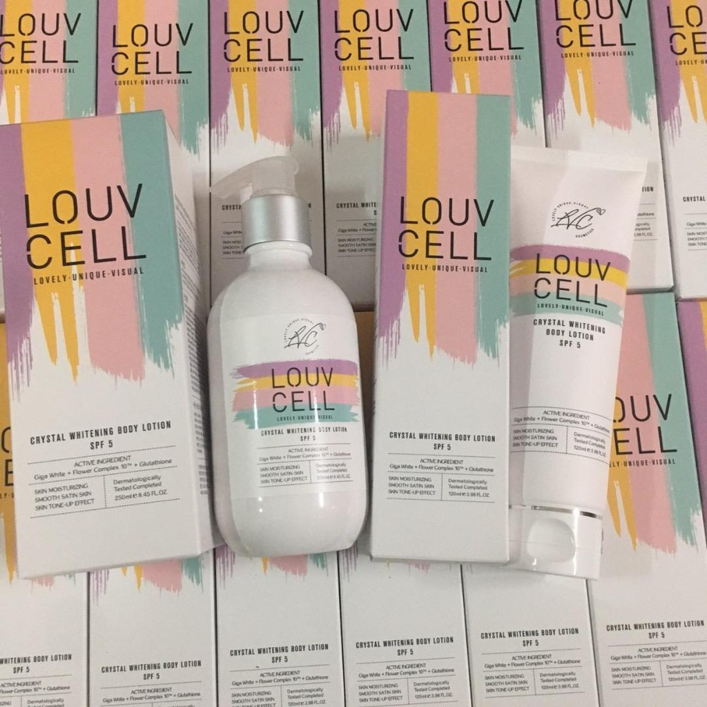 Dưỡng thể trắng da Louv Cell Crystal Whitening Body Lotion SPF5 Hàn Quốc
