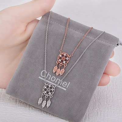 Dây Chuyền Bạc Mặt Dreamcatcher Đính Đá Kim Cương Nhân Tạo