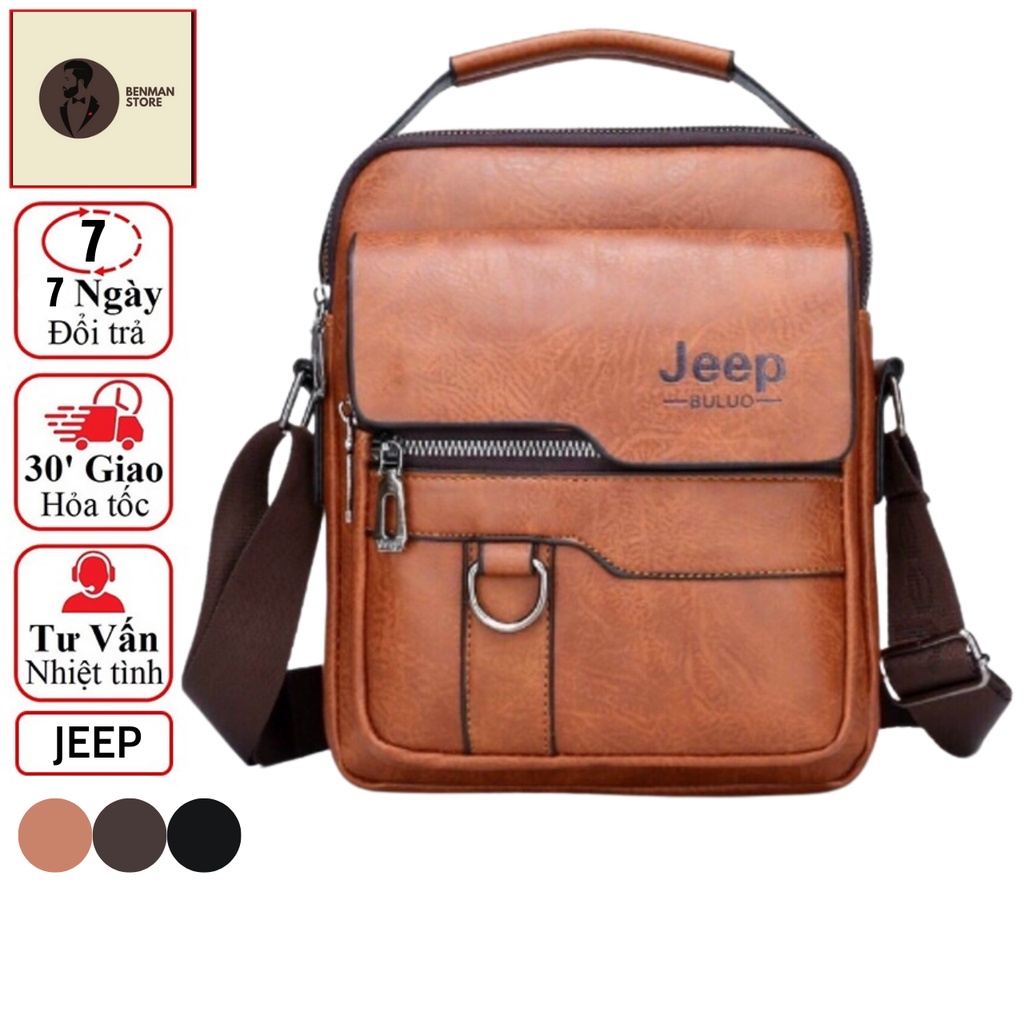 Túi Đeo Chéo vai Nam JEEP Da PU Xịn Màu Sắc Tinh Tế Cặp xách Nhiều Ngăn Đựng ipad Đi Chơi Du Lịch Phong Cách Hàn Quốc