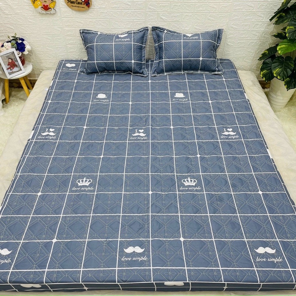 Ga Chun Chần Bông Dày Dặn Coton Poly Đủ Cỡ , Ga Chun Trần Bông Được Chọn Mẫu