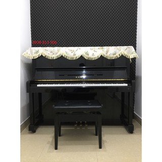 Khăn phủ đàn piano cơ màu bạc thêu lá