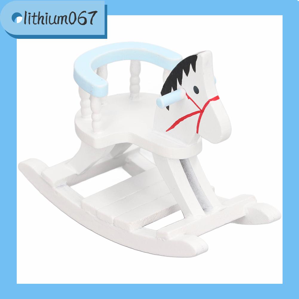 Lithium067 Nhà búp bê Bập bênh Ghế ngựa 1:12 Quy mô Phong cách hiện đại Nội thất thu nhỏ