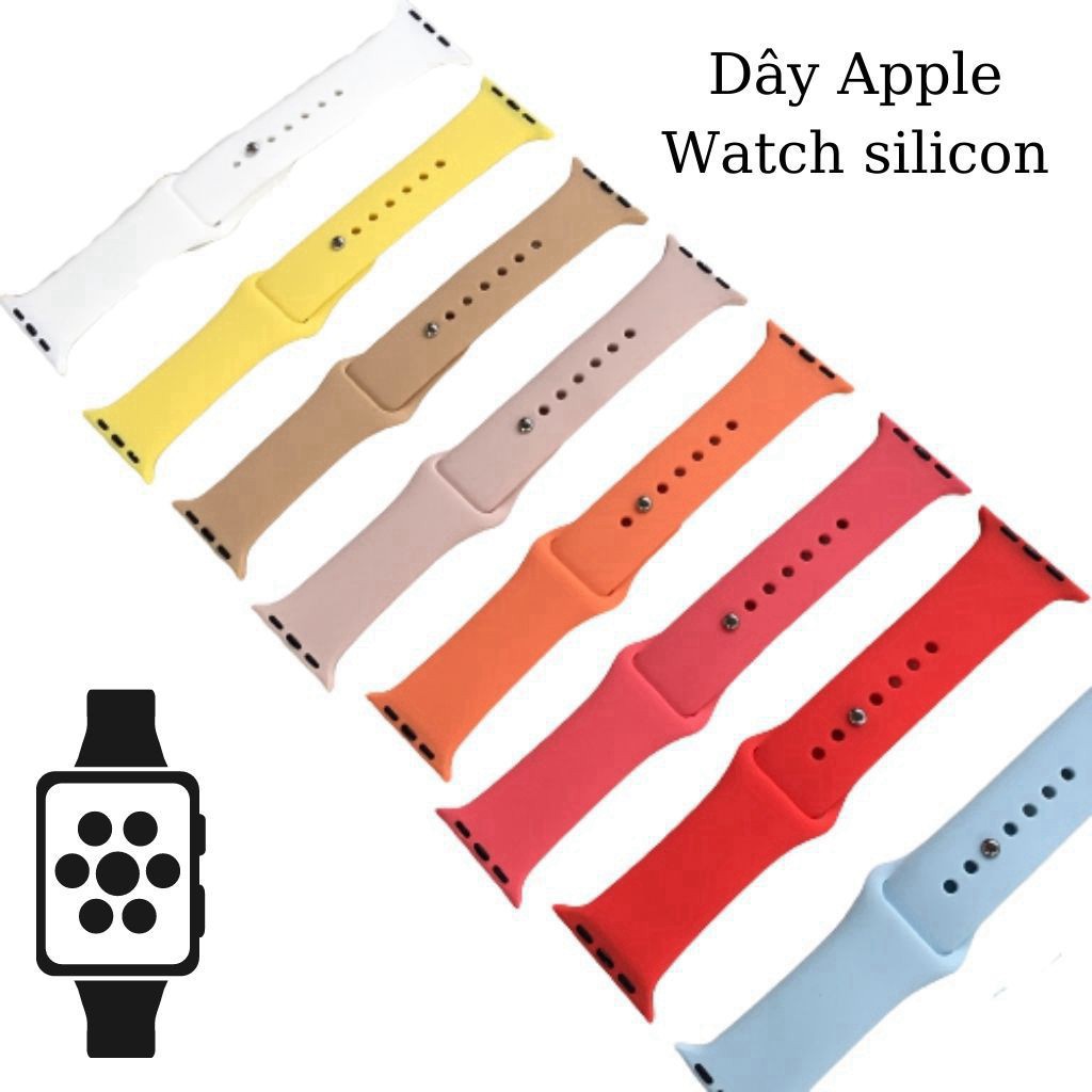 Dây Đồng Hồ Thông Minh ⚡ Dây Ép Pồ Watch Silicon 15 Màu - Hot Trend Series 6/5/4/3/2/1 38mm/40mm &amp; 42mm/44mm - bb.case99