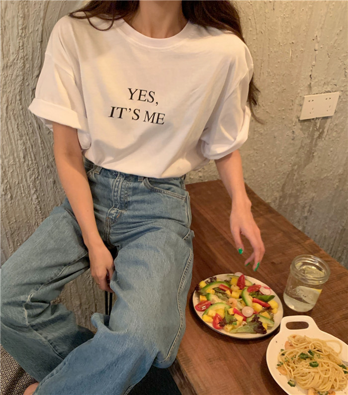 Áo thun tay lỡ dáng rộng phong cách Hàn Quốc thời trang cho nữ