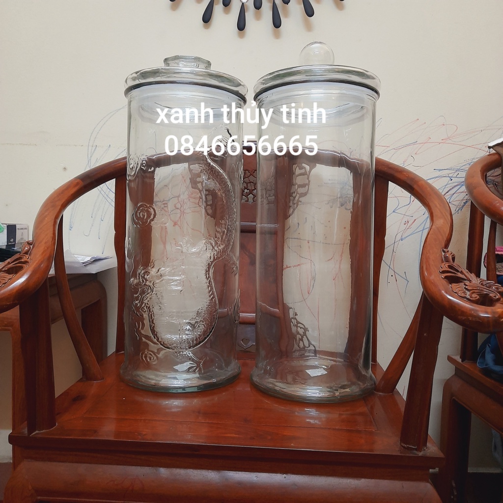 Bình thủy tinh trụ rồng  - Dung tích - 25 Lít