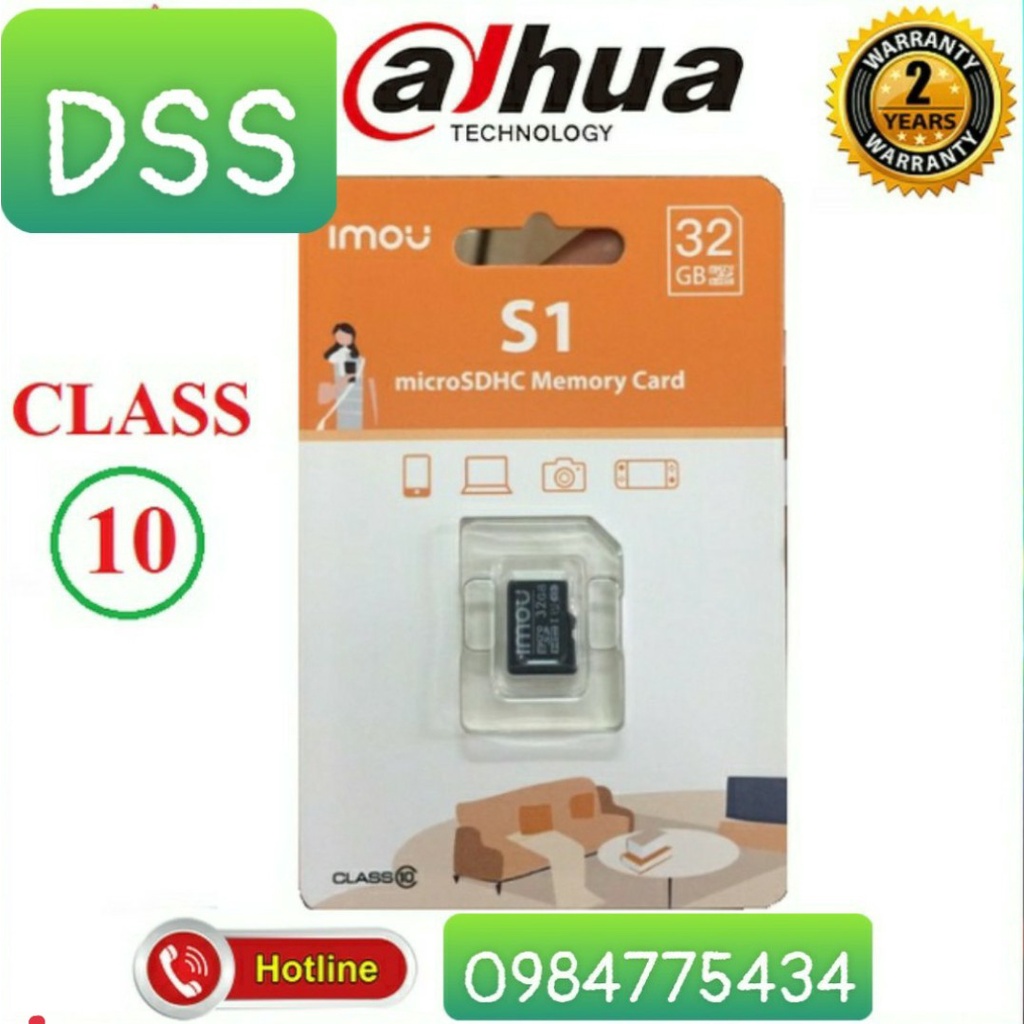 Thẻ nhớ imou 64GB/32GB dành cho Camera Imou, Ezviz... Chính hãng DSS, Bảo hành 24 Tháng đổi mới