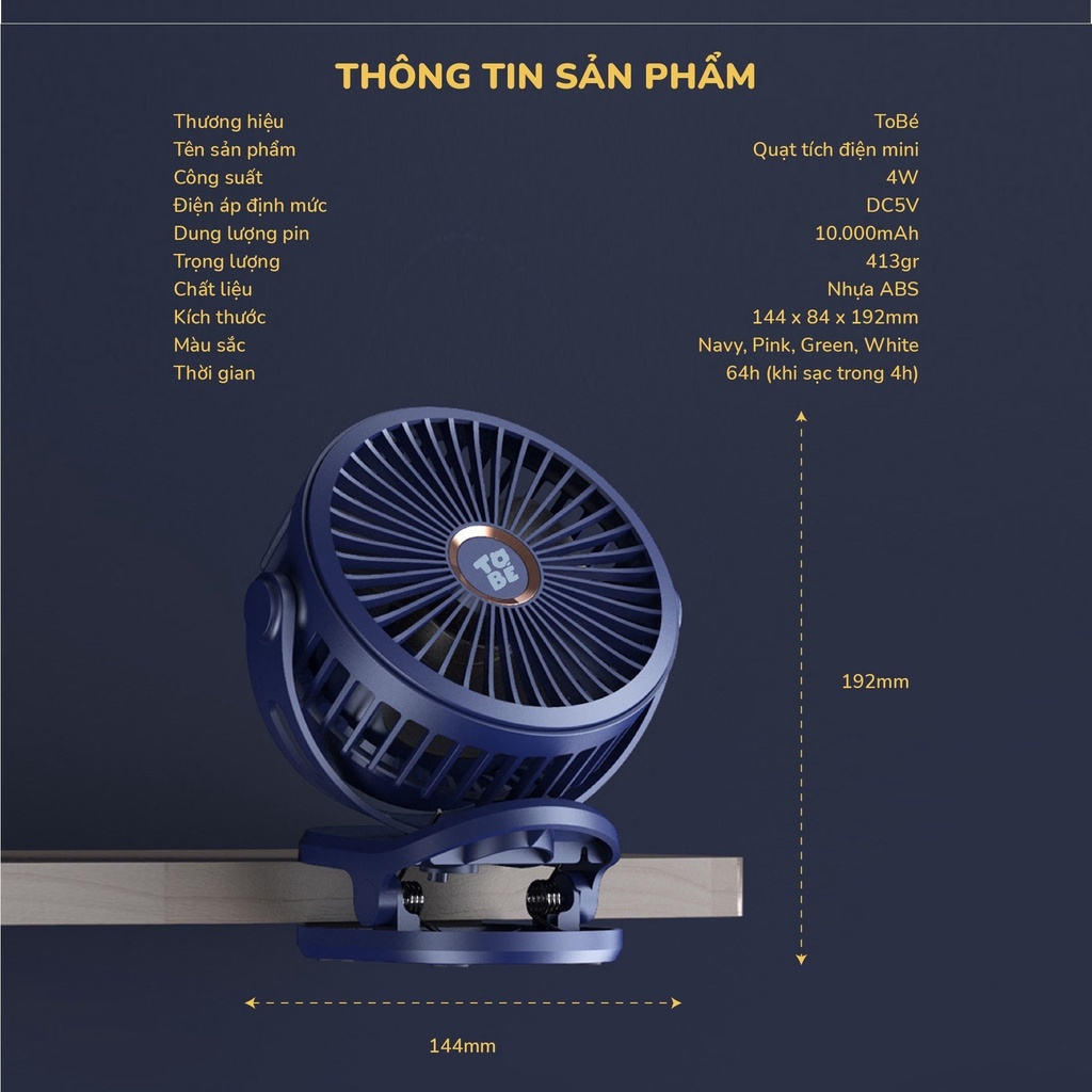 Quạt tích điện Tobe