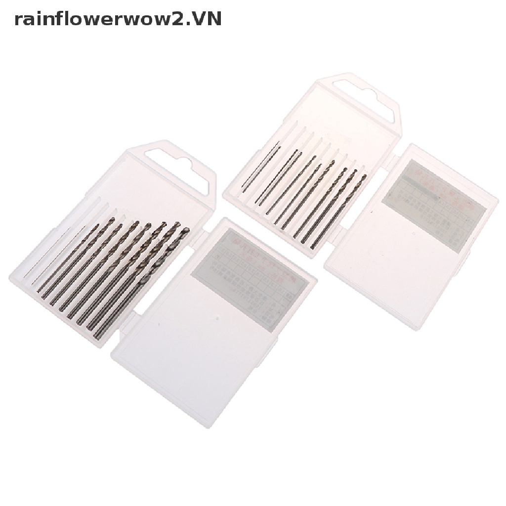 Hộp 10 Mũi Khoan Xoắn Mini HSS 0.8mm-3.0mm Chất Lượng Cao