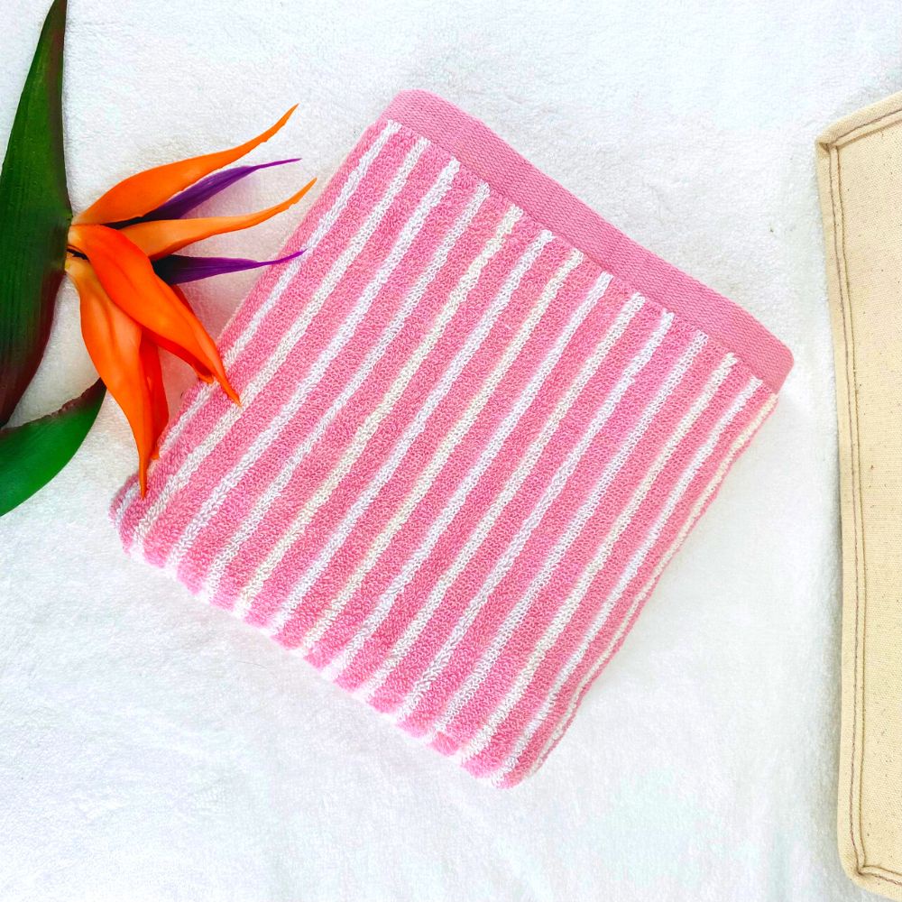 Khăn Tắm Cotton Cao Cấp Sọc Dọc Thiện Phú 60*120*345g, Khăn Đa Năng L379 Bông Sợi Tự Nhiên Thấm Nước Tốt