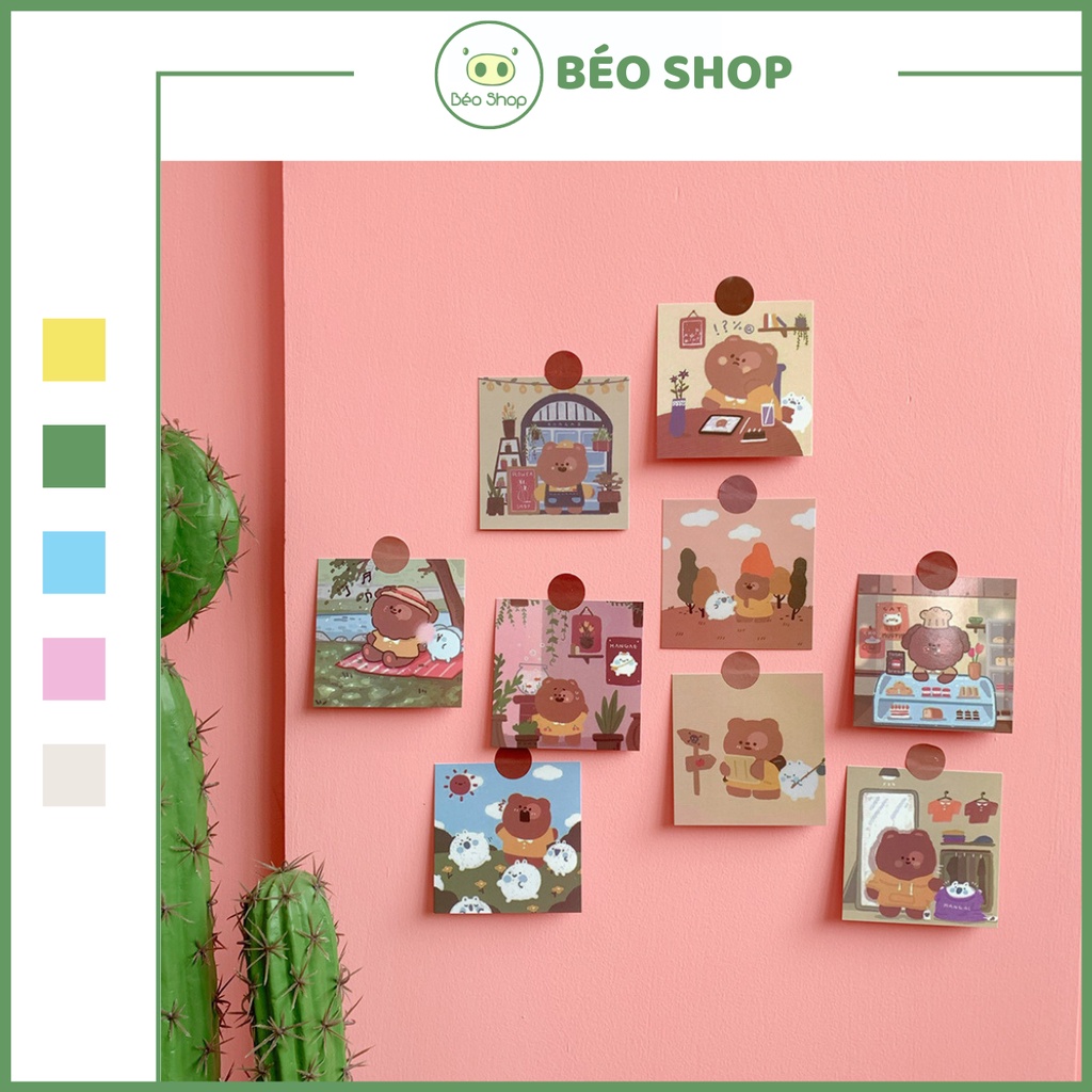 Tranh dán tường , bộ thiệp postcard Hàn Quốc decor trang trí tường kiểu hàn , phụ kiện chụp ảnh